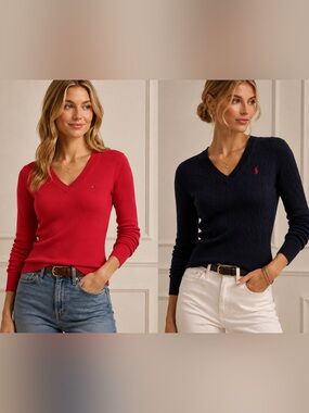 BUNDLE Tommy Hilfiger US Polo Assn V-Neck Sweaters